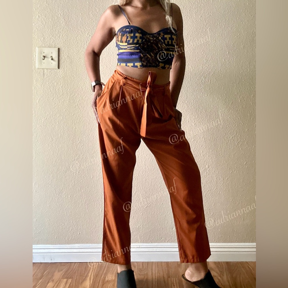Sz L Burnt Orange Boho Chic Pants by SHEIN